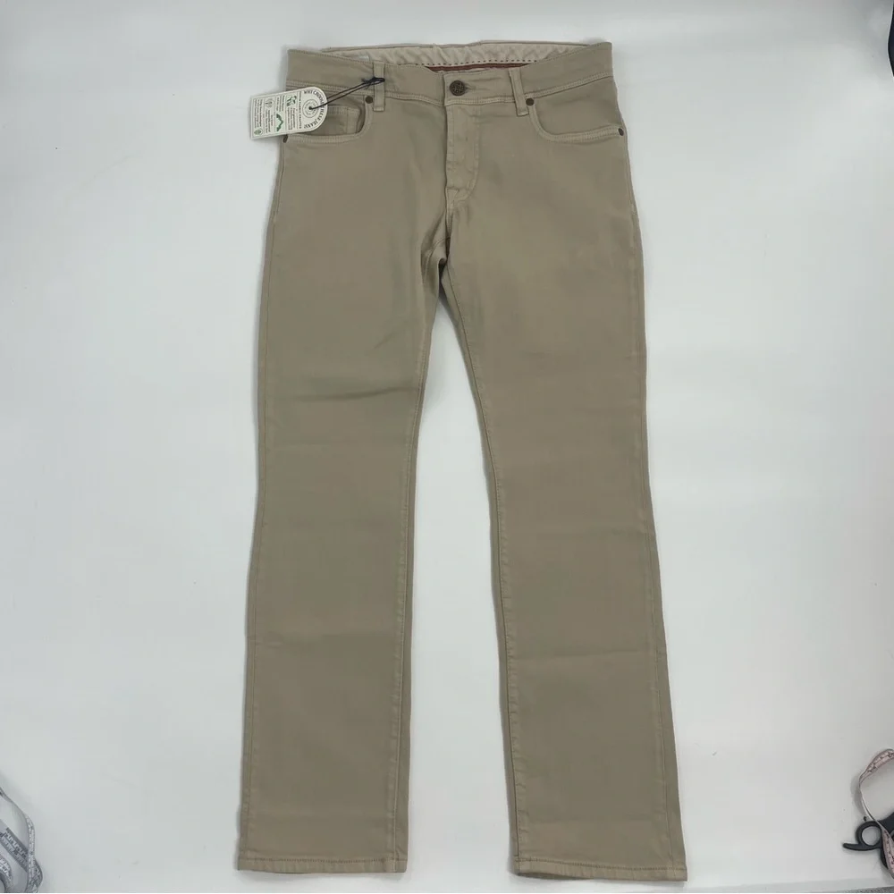 Candiani Denim Handmade in Italy Classic 5 pocket Tan Jeans Chino Style Pants 30